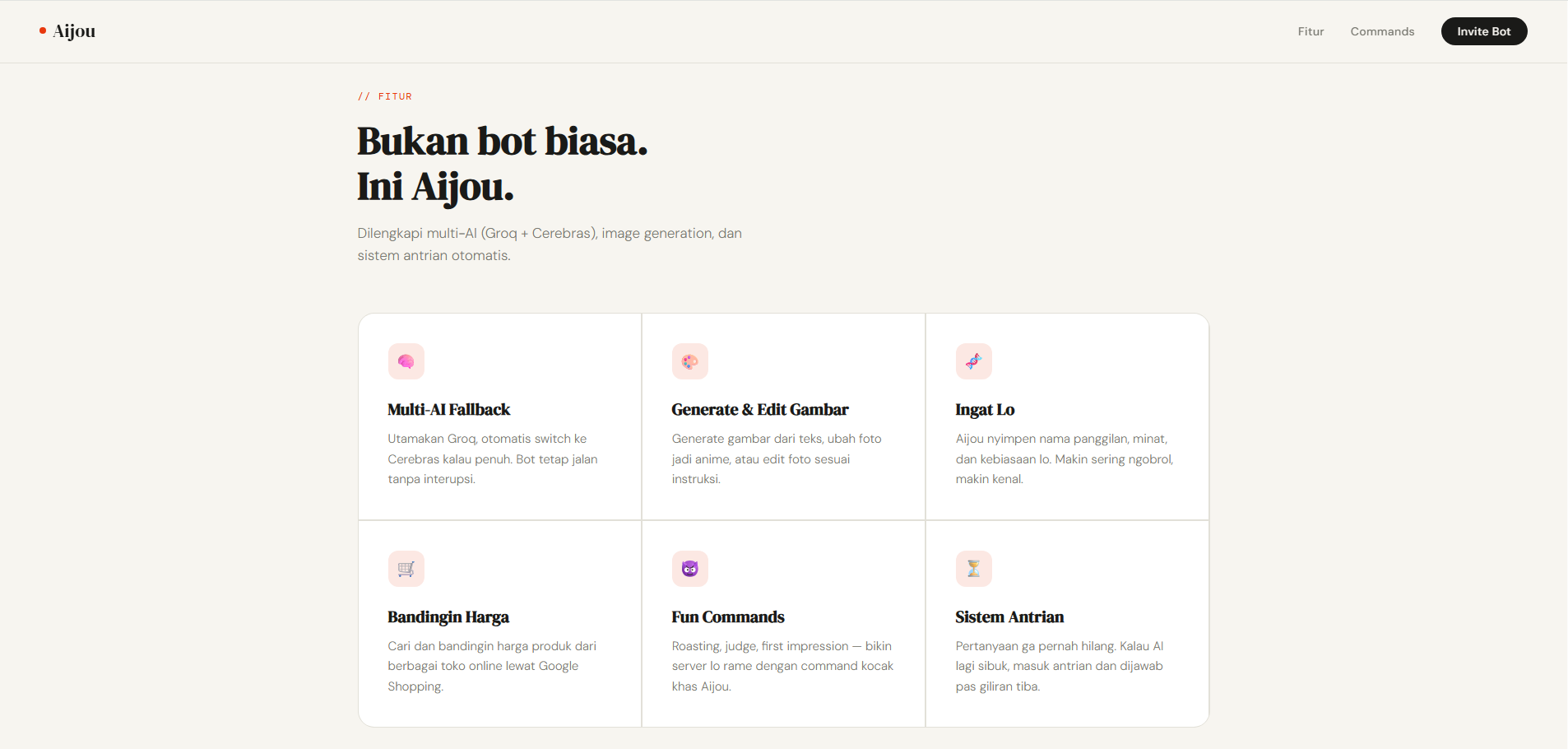 Aijou Bot AI and automation features